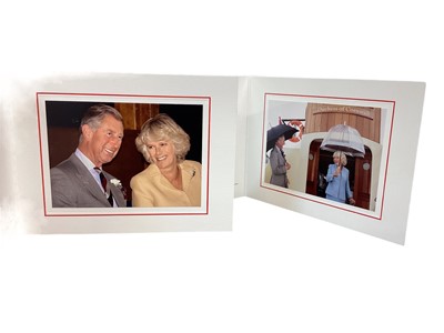 Lot 164 - T.R.H. Prince Charles and Camilla Duchess of Cornwall (now T.M. The King Charles III and Queen Camilla), two signed and inscribed Christmas cards for 2007 and 2008, both with colour photographs of...
