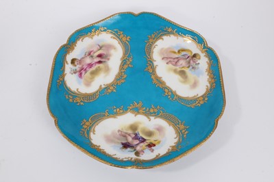 Lot 312 - Sèvres turquoise ground round dish 
Provenance: Property from Edward Curzon, 6th Earl Howe of Gopsall Park and Penn House, thence by descent to a Lady of title