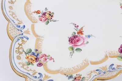 Lot 65 - Coalport fluted square dish, painted in Sèvres style, circa 1840