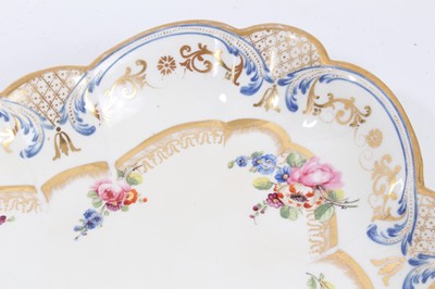 Lot 65 - Coalport fluted square dish, painted in Sèvres style, circa 1840