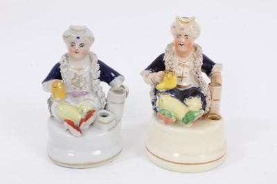 Lot 86 - Two 19th century Staffordshire inkwells, each in the form of a Turk