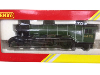 Lot 1957 - Railway Hornby OO gauge BR(late) Class 9F Crosti Boiler 92023 R3274, Flying Scotsman LNER Clas A1 R3086, both boxed (2)