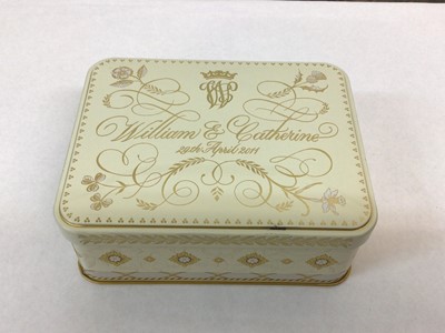 Lot 170 - The Wedding of T.R.H. Prince William to Catherine Duchess of Cambridge (now T.R.H. The Prince and Princess of Wales) 2011, piece of Wedding cake in tin with presentation card and outer box