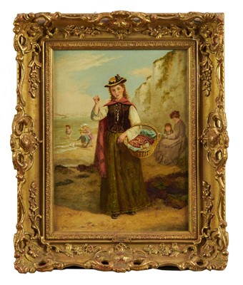 Lot 1194 - George Hardy (1822-1909) oil on panel, The Strawberry Basket, signed and dated 1876, 28 x 21cm, framed