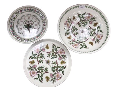 Lot 1230 - Collection of Portmeirion (10 pieces), 4 Royal Albert plates, 1 Poole plate, 1 Blueware plate and 3 paperweights