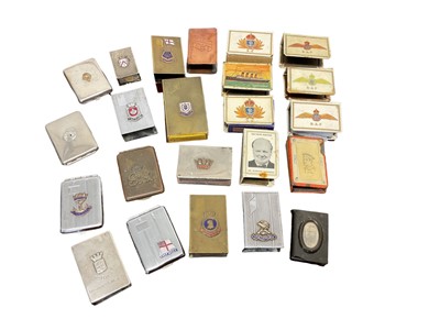 Lot 684 - Collection of various military related match box holders to include RAF and Royal Navy related holders (1 box).