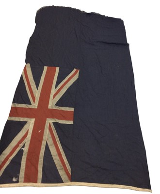 Lot 183 - Large early 20th British Blue Ensign flag with original toggle 320 x 176cm approx