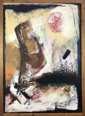 Lot 1159 - Laurie Shepherd, (Welsh, 1944-2000), late 20th century, oil and acrylic on board - Abstract, signed and dated 1991 verso, 153cm x 110cm, framed