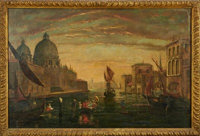 Lot 1166 - Italian School, late 18th/early 19th century, oil on canvas - The Grand Canal, 60cm x 90cm, in gilt frame