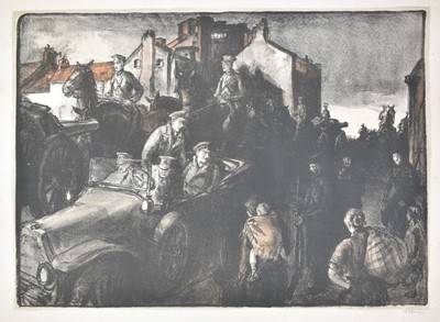 Lot 280 - *Gerald Spencer Pryse (1882-1956) group of five signed lithographs to include Refugees and Artillery, 47cm x 64cm, Artillery Gun, 64cm x 46cm, The Retreat of the Seventh Division and Third Cavalry...