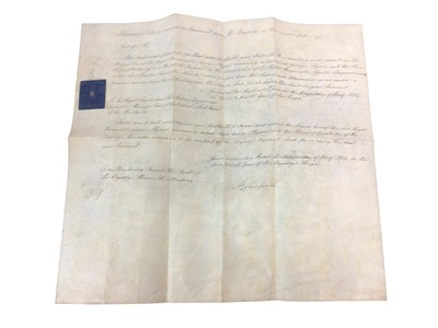 Lot 194 - H.M.King George III, Royal Warrant appointing The Right Hon. Lord George Thynne Comptroller of His Majesty's Household dated 1st May 1804 and signed by the Earl of Aylesford Lord Steward of The Hou...