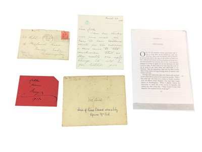 Lot 196 - Lala (Mrs Charlotte Bills) Royal Nanny to the Children of T.M. King George V and Queen Mary, a lock of blond hair in envelope inscribed' Mrs Bill Hair from Prince Edward when a baby', H.R.H. Victor...