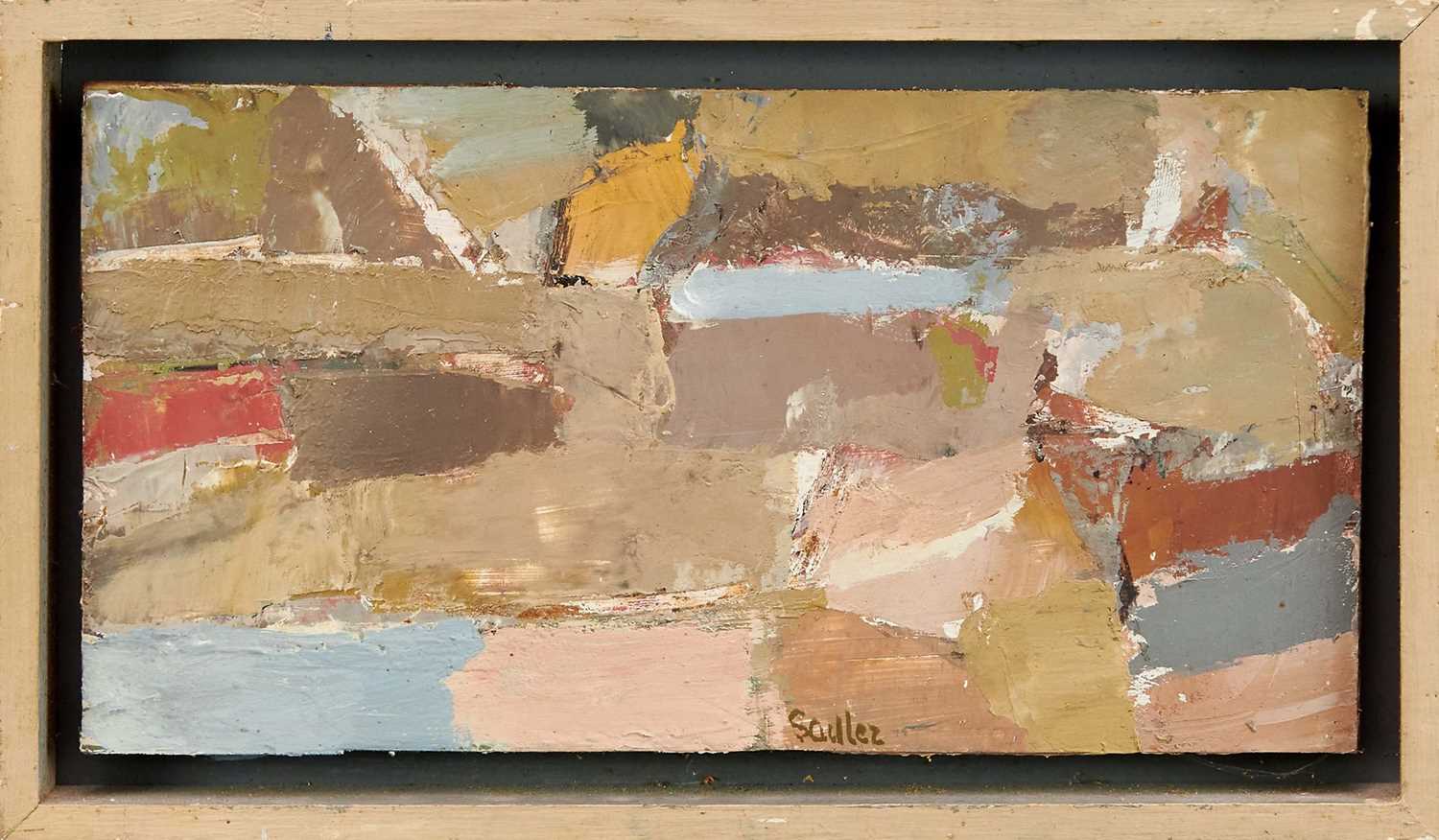 Lot 986 - *Robert Sadler (1909-2001) Abstract, "Composition March 1967", acrylic on board, signed, 14.5 x 27.5cm, framed