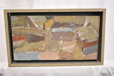 Lot 986 - *Robert Sadler (1909-2001) Abstract, "Composition March 1967", acrylic on board, signed, 14.5 x 27.5cm, framed