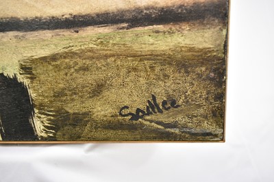 Lot 980 - *Robert Sadler (1909-2001) Abstract, 1962, acrylic on board, signed, 31.5 x 76cm, framed