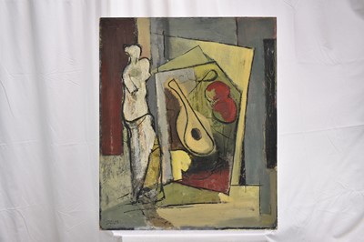 Lot 977 - *Robert Sadler (1909-2001) Still Life (Venus de Milo & other paintings), 1950s/60s, oil on board, signed, 76.5 x 63.5cm, unframed