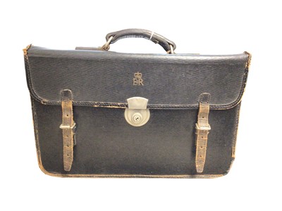 Lot 209 - H.M.Queen Elizabeth II Government/Royal Household black leather briefcase with gilt embossed crowned ER cipher to flap