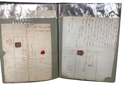 Lot 1474 - Stamps postal History selection in two folders including straight line cancels, tomb stone