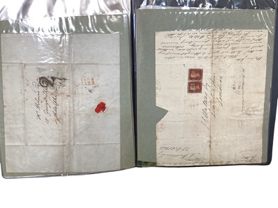 Lot 1474 - Stamps postal History selection in two folders including straight line cancels, tomb stone