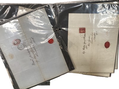 Lot 1474 - Stamps postal History selection in two folders including straight line cancels, tomb stone