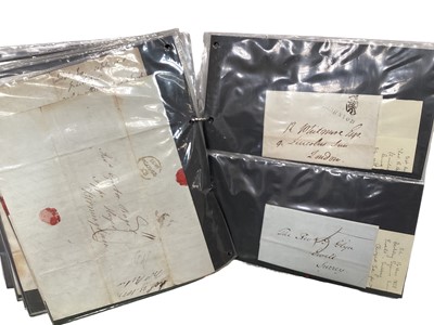 Lot 1474 - Stamps postal History selection in two folders including straight line cancels, tomb stone