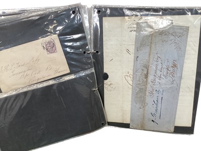 Lot 1474 - Stamps postal History selection in two folders including straight line cancels, tomb stone