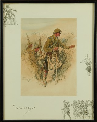 Lot 1325 - Snaffles, Charles Johnson Payne (1884-1967) hand coloured print - 'A Heilan' Lad', with Snaffle blindstamp, 43cm x 33cm, in glazed frame 
Provenance: Malcolm Innes Gallery