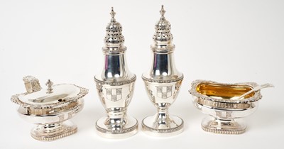 Lot 475 - Six piece contemporary silver condiment set in the Georgian style