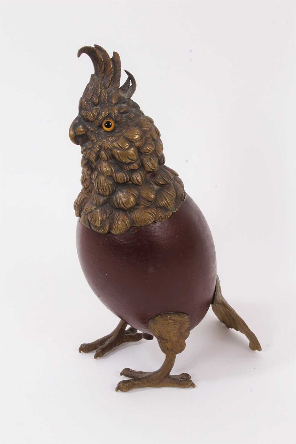 Lot 1043 - 19th century Continental novelty inkwell in the form of a cockatoo