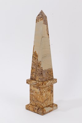 Lot 1045 - 20th century Italian Paesina (Ruin Marble) obelisk 32.5cm overall height.