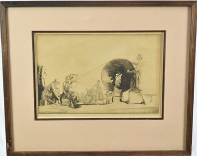 Lot 1333 - *William Russell Flint (1880-1969) drypoint etching - "Aragonese String Makers", 1930, 26cm x 38cm, in glazed frame