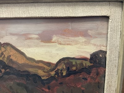 Lot 1341 - *Kyffin Williams (1918-2006) oil on board - Cynicht from The Glaslyn, initialled, titled verso and dated 23.12.47, 21cm x 31cm, in orignal painted frame