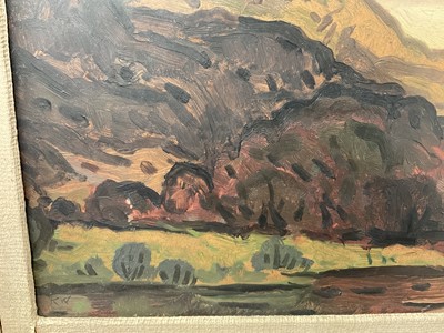 Lot 1341 - *Kyffin Williams (1918-2006) oil on board - Cynicht from The Glaslyn, initialled, titled verso and dated 23.12.47, 21cm x 31cm, in orignal painted frame