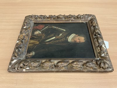 Lot 1355 - 17th / 18th century Continental school, oil on canvas, Portrait of a gentleman in armour and ruff, in period gilt frame