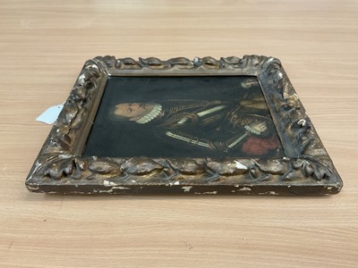 Lot 1355 - 17th / 18th century Continental school, oil on canvas, Portrait of a gentleman in armour and ruff, in period gilt frame