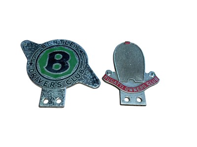 Lot 102 - Bugatti Owners Club chromium and enamel car badge, together with a Bentley Drivers Club badge (2)