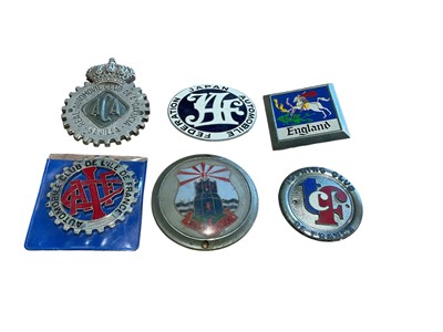 Lot 105 - Japan Automobile Federation car badge, together with a five other assorted world car grill badges (6)