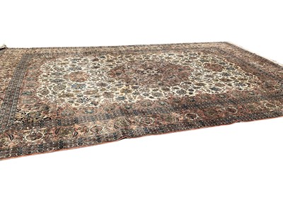 Lot 1596 - Large Kashan type carpet, with central foliage approximately 543 x 354cm