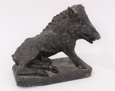 Lot 589 - Grand Tour carved serpentine model of the Ufizi Boar