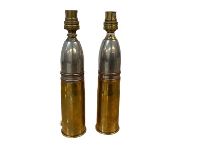 Lot 727 - Pair of First World War Trench Art shells converted into lamps