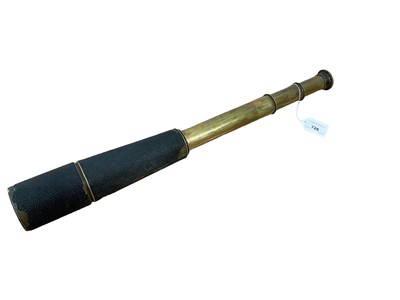 Lot 92 - Brass four draw telescope with leather covered body, by Watson & Sons Ltd.