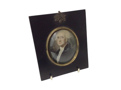 Lot 634 - 19th century portrait miniature on ivory of George Washington