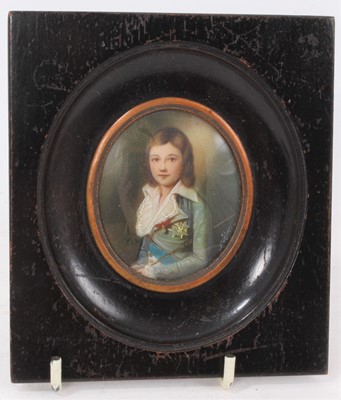 Lot 636 - Early 20th century portrait miniature on ivory of Louis XVII