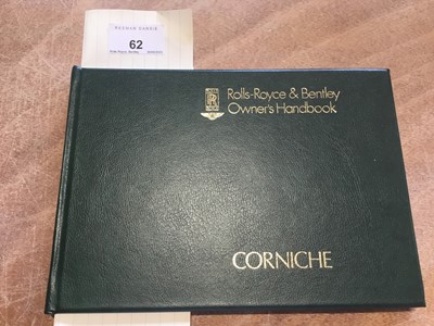 Lot 62 - Rolls-Royce and Bentley Corniche handbook,(500 series) 1979