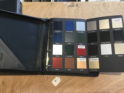 Lot 66 - Scarce Bentley Arnage dealers paint,upholstery, trim, wood, selector with samples mounted in zip case with logos to cover