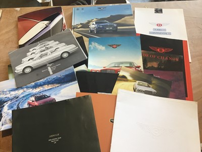 Lot 67 - Collection of mostly Bentley sales brochures 1980s to current models