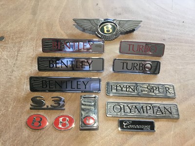 Lot 70 - Collection of Bentley enamelled  model name plates and boot badges (13)