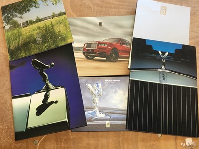 Lot 71 - Collection of Rolls-Royce sales brochures 1980s to current including Cullinan hardback brochure, Ghost, Phantom, Corniche etc (34)