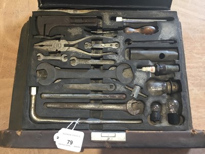 Lot 79 - 1950s Bentley R Type/Rolls-Royce Silver Wraith tool tray complete with tools in under seat carrier