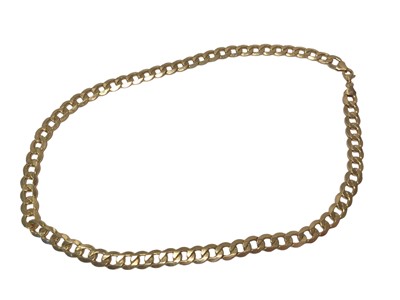 Lot 48 - 9ct yellow gold flar curb link chain